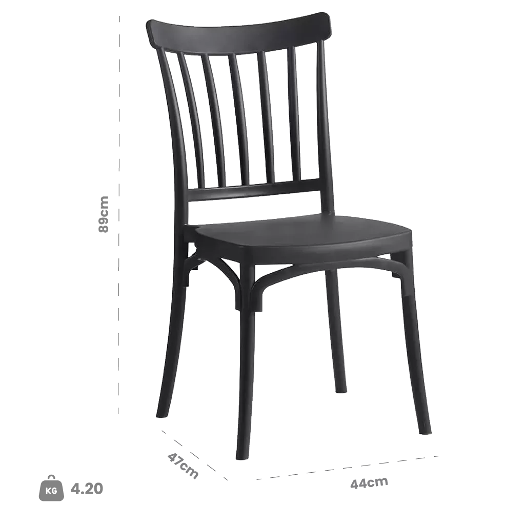 Dimensions (cm) chair dimension view