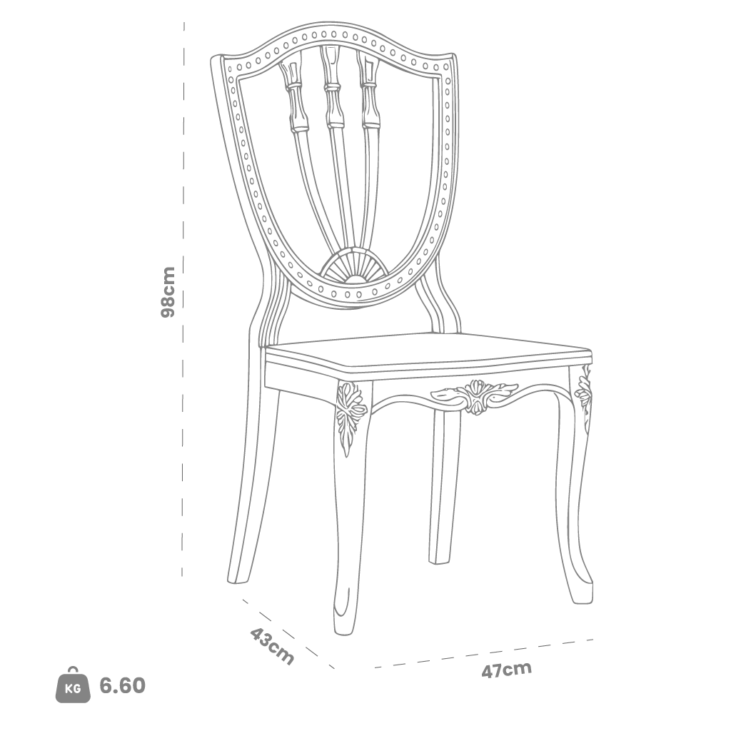 Dimensions (cm) chair dimension view