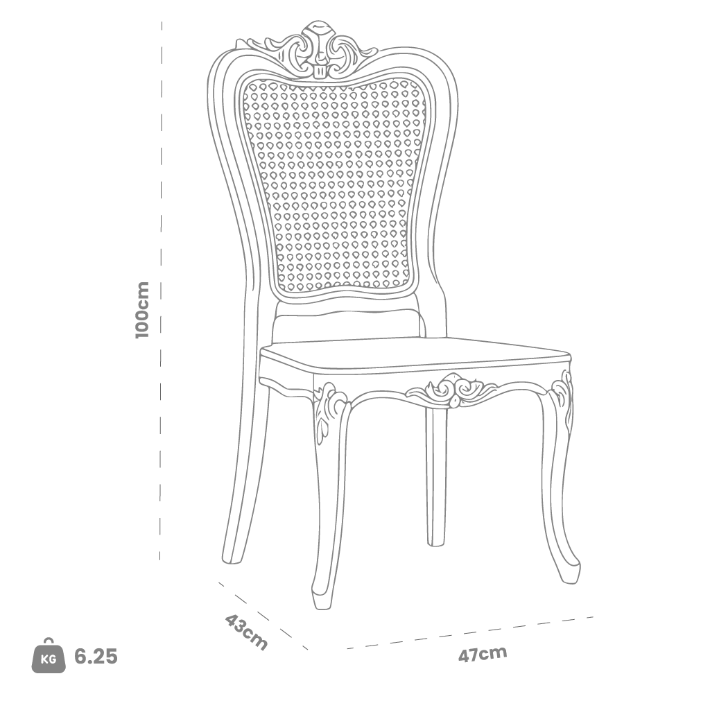 Dimensions (cm) chair dimension view