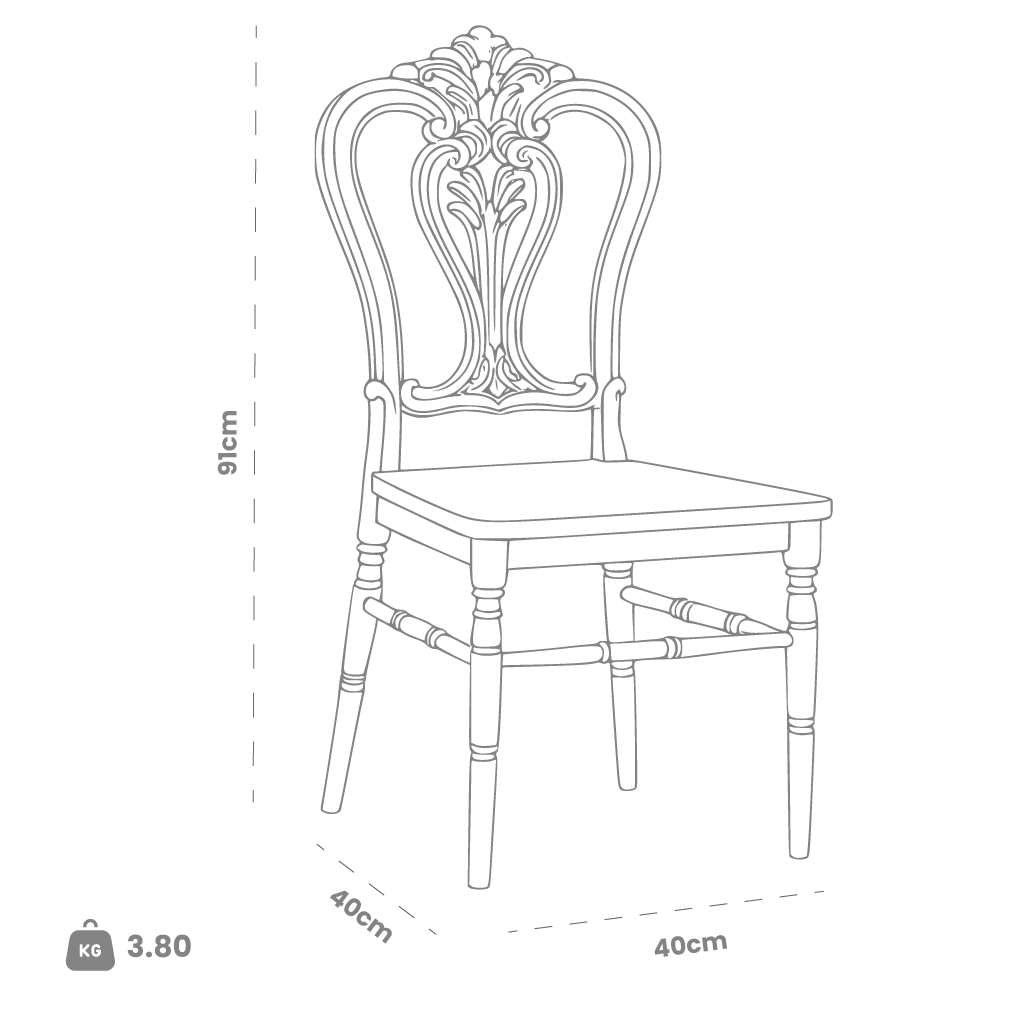Dimensions (cm) chair dimension view