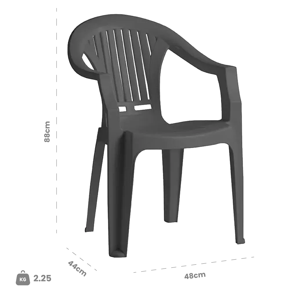 Dimensions (cm) chair dimension view