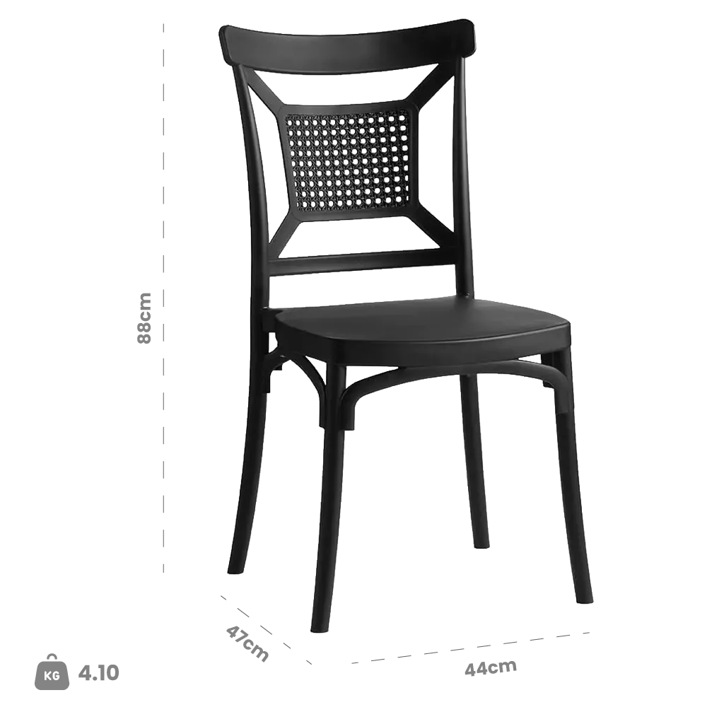 Dimensions (cm) chair dimension view