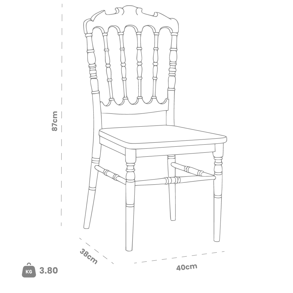 Dimensions (cm) chair dimension view