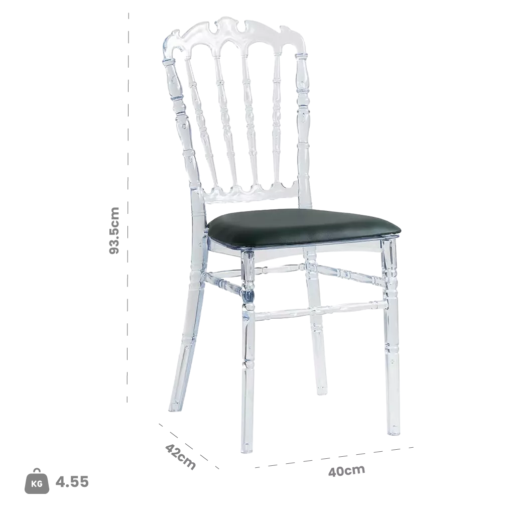 Dimensions (cm) chair dimension view