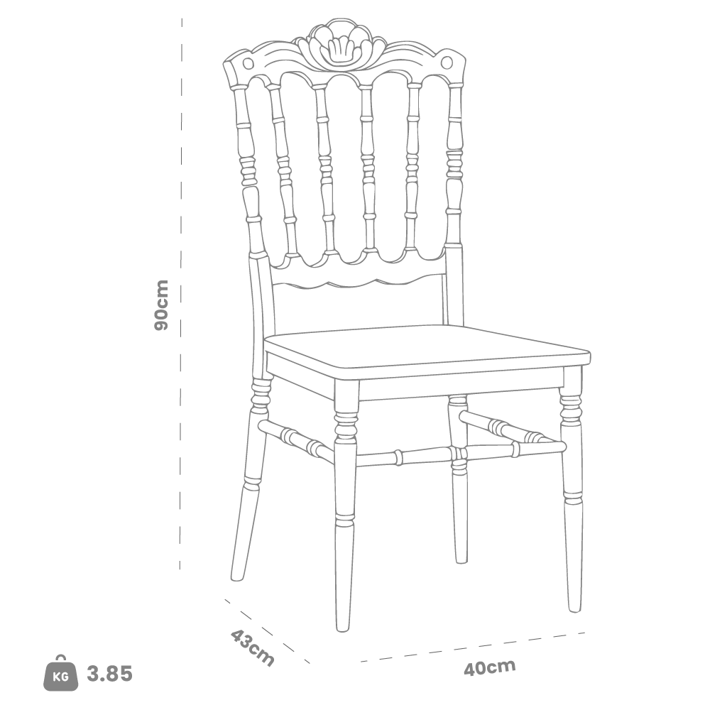 Dimensions (cm) chair dimension view
