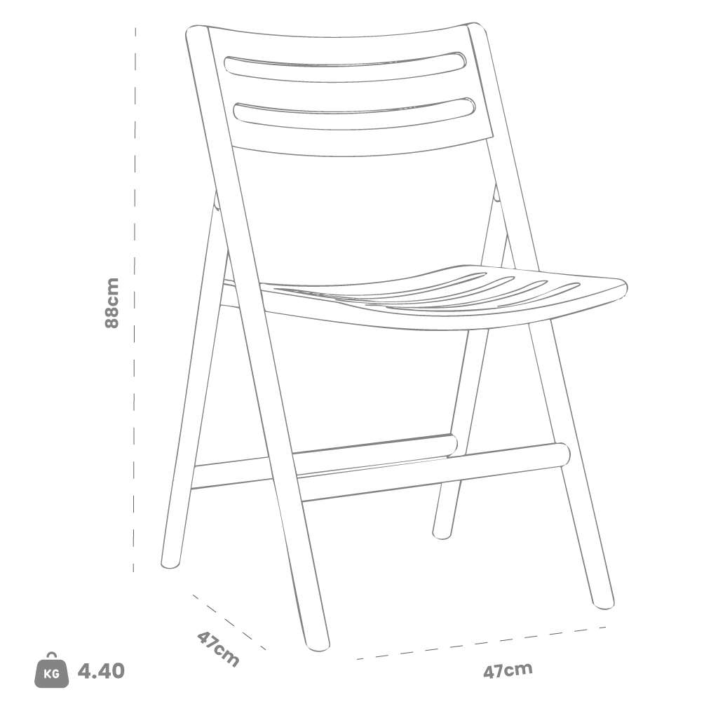 Dimensions (cm) chair dimension view
