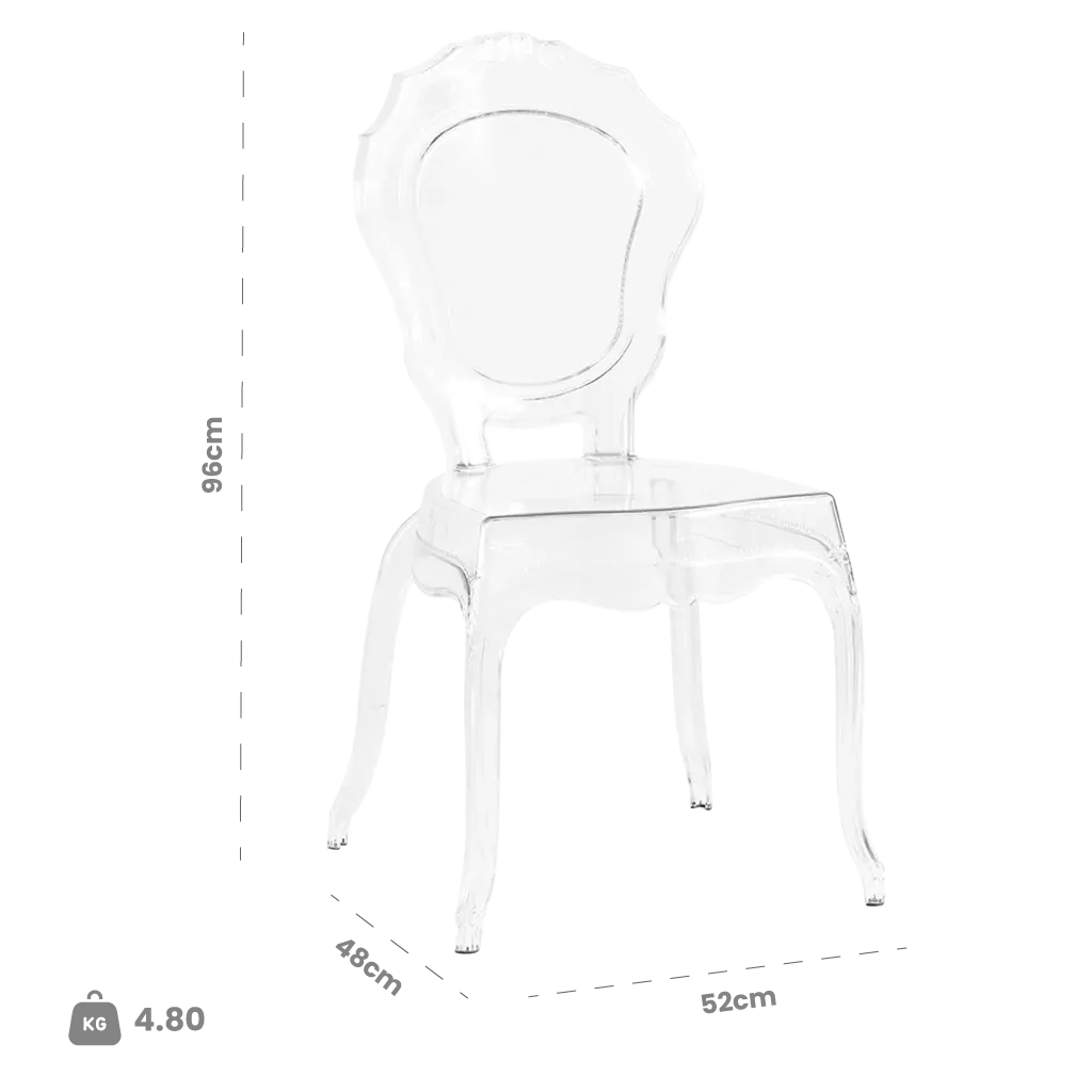 Dimensions (cm) chair dimension view