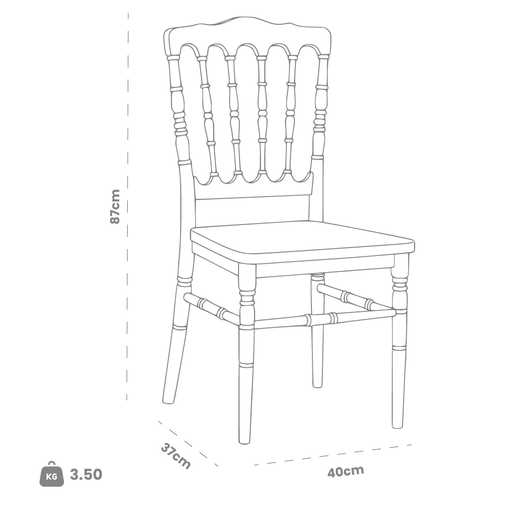 Dimensions (cm) chair dimension view