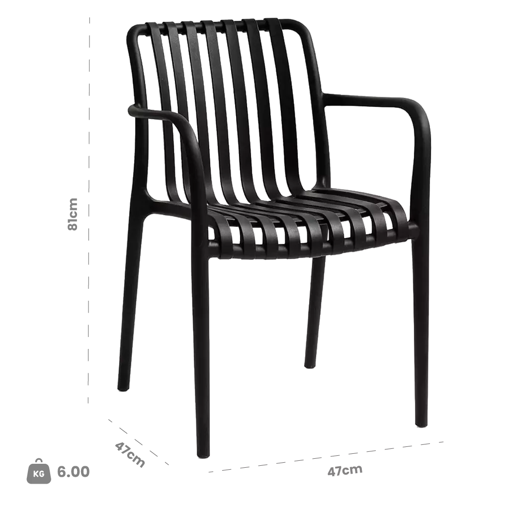 Dimensions (cm) chair dimension view