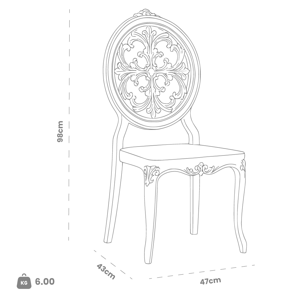 Dimensions (cm) chair dimension view