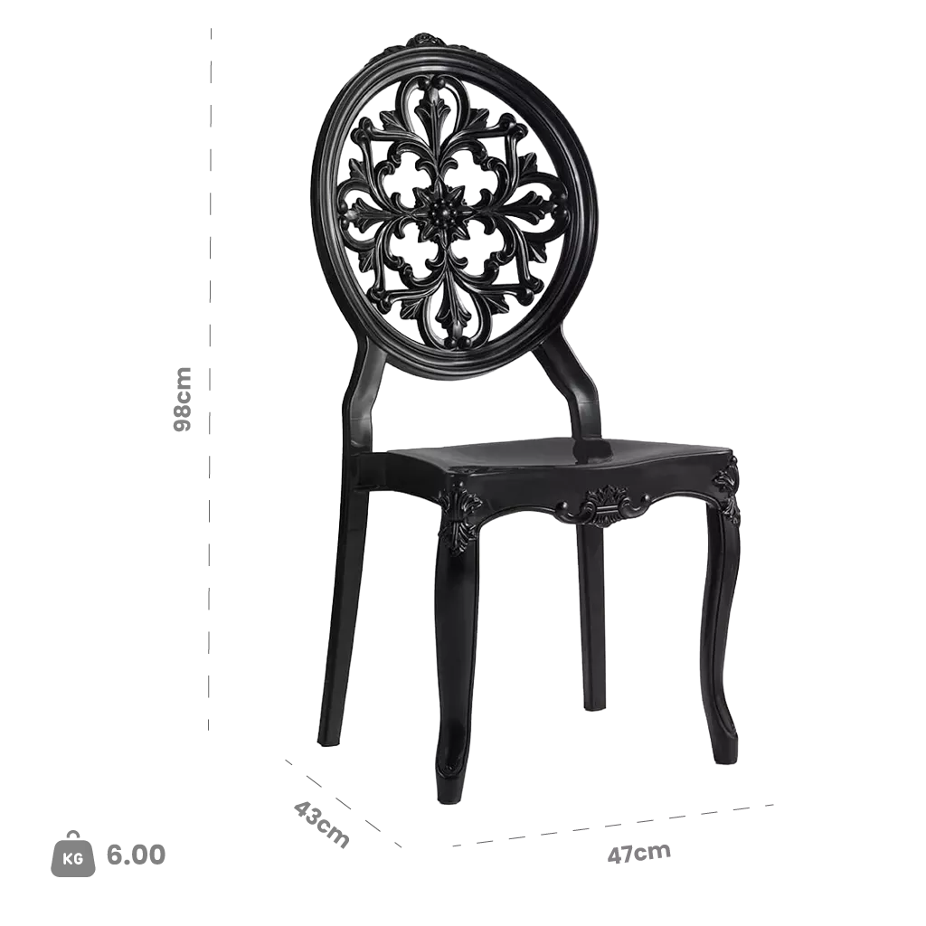 Dimensions (cm) chair dimension view