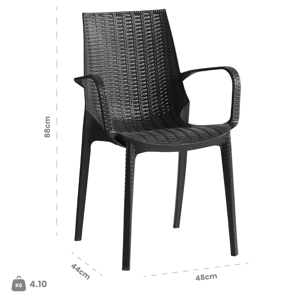 Dimensions (cm) chair dimension view