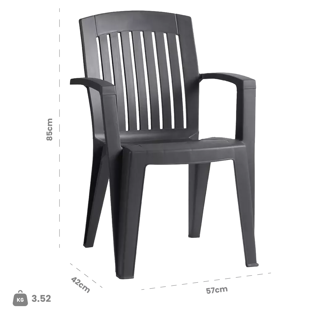 Dimensions (cm) chair dimension view
