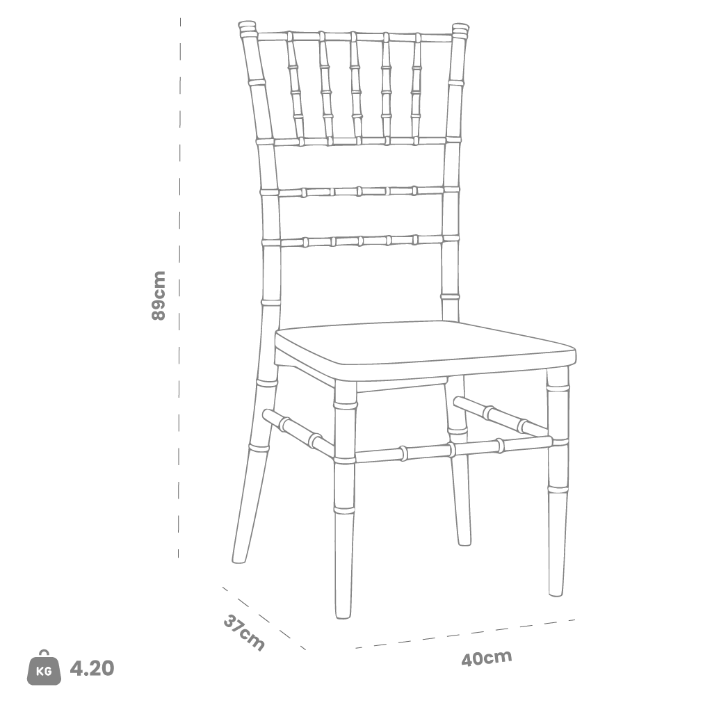 Dimensions (cm) chair dimension view