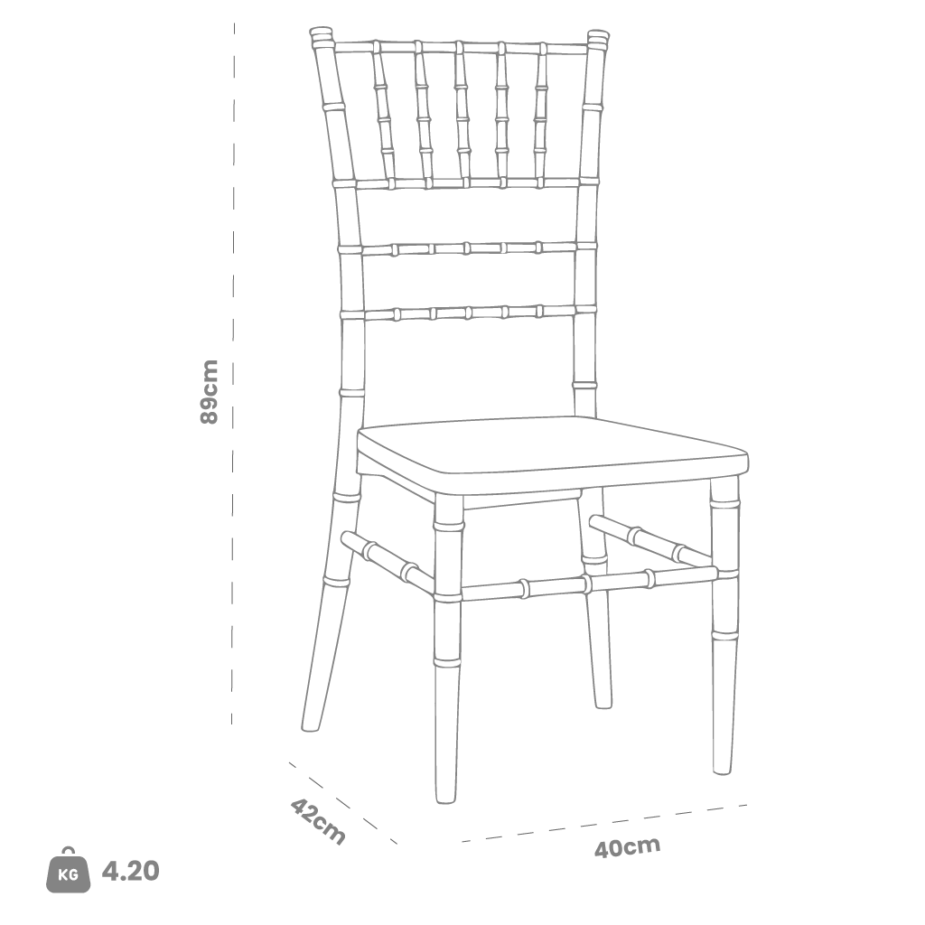 Dimensions (cm) chair dimension view