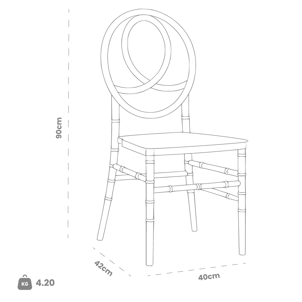 Dimensions (cm) chair dimension view